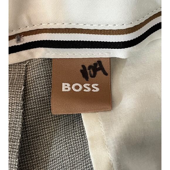 BOSS Hugo Boss pants Tasewa Slim Fit Stretch Wool Blend grey size 10 - Picture 6 of 7
